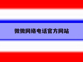 微微网络电话官方网站