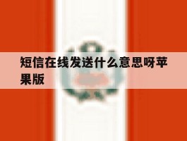 短信在线发送什么意思呀苹果版