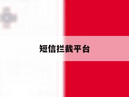 短信拦截平台