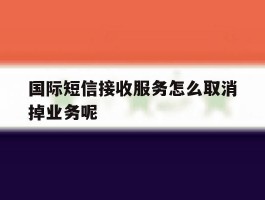 国际短信接收服务怎么取消掉业务呢