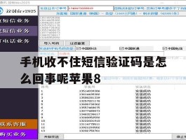 手机收不住短信验证码是怎么回事呢苹果8
