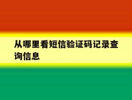 从哪里看短信验证码记录查询信息