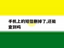 手机上的短信删掉了,还能查到吗