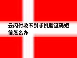 云闪付收不到手机验证码短信怎么办