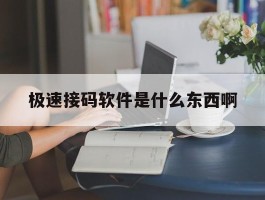 极速接码软件是什么东西啊