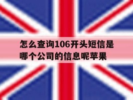 怎么查询106开头短信是哪个公司的信息呢苹果