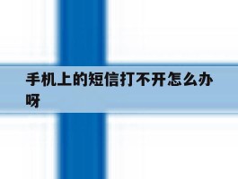 手机上的短信打不开怎么办呀
