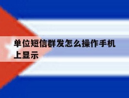 单位短信群发怎么操作手机上显示