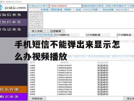 手机短信不能弹出来显示怎么办视频播放