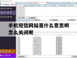 手机短信网站是什么意思啊怎么关闭呢