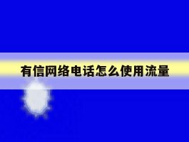 有信网络电话怎么使用流量