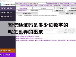 短信验证码是多少位数字的呢怎么弄的出来
