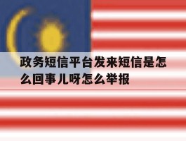 政务短信平台发来短信是怎么回事儿呀怎么举报