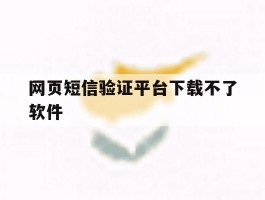 网页短信验证平台下载不了软件