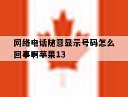网络电话随意显示号码怎么回事啊苹果13