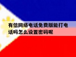 有信网络电话免费版能打电话吗怎么设置密码呢