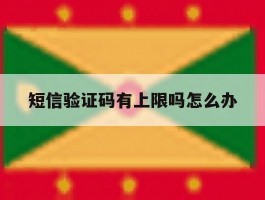 短信验证码有上限吗怎么办