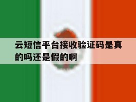云短信平台接收验证码是真的吗还是假的啊