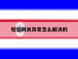 短信网关异常怎么解决的