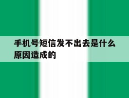 手机号短信发不出去是什么原因造成的