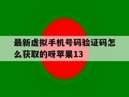 最新虚拟手机号码验证码怎么获取的呀苹果13