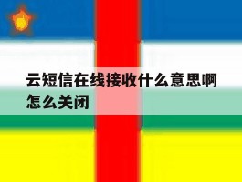 云短信在线接收什么意思啊怎么关闭