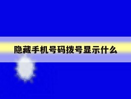 隐藏手机号码拨号显示什么