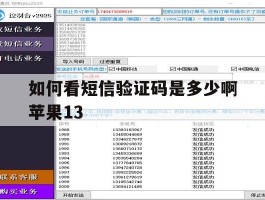 如何看短信验证码是多少啊苹果13