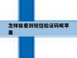 怎样能看到短信验证码呢苹果