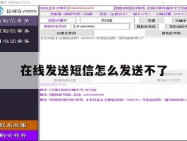 在线发送短信怎么发送不了