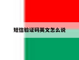 短信验证码英文怎么说