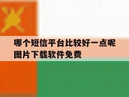 哪个短信平台比较好一点呢图片下载软件免费