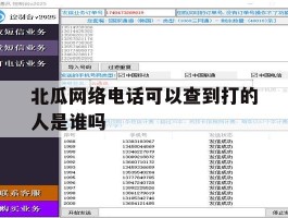 北瓜网络电话可以查到打的人是谁吗