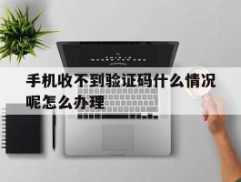 手机收不到验证码什么情况呢怎么办理
