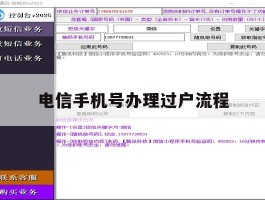 电信手机号办理过户流程