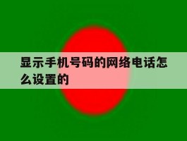 显示手机号码的网络电话怎么设置的