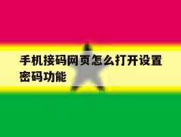 手机接码网页怎么打开设置密码功能