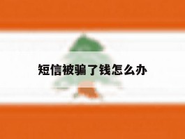 短信被骗了钱怎么办