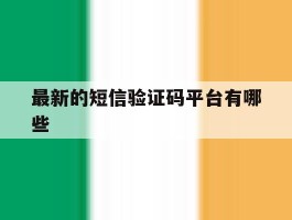 最新的短信验证码平台有哪些