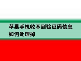 苹果手机收不到验证码信息如何处理掉
