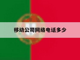 移动公司网络电话多少