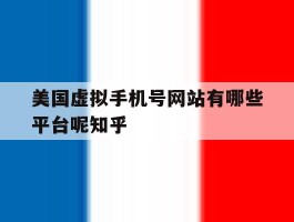 美国虚拟手机号网站有哪些平台呢知乎