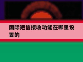 国际短信接收功能在哪里设置的
