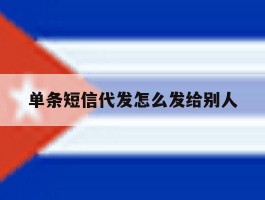 单条短信代发怎么发给别人