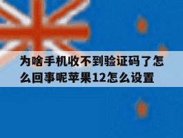 为啥手机收不到验证码了怎么回事呢苹果12怎么设置
