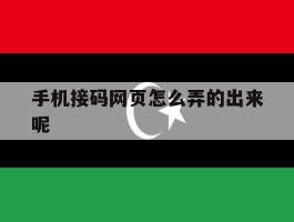 手机接码网页怎么弄的出来呢