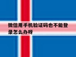 微信用手机验证码也不能登录怎么办呀