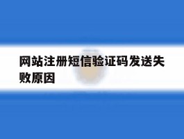 网站注册短信验证码发送失败原因