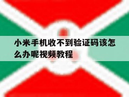 小米手机收不到验证码该怎么办呢视频教程