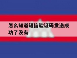 怎么知道短信验证码发送成功了没有